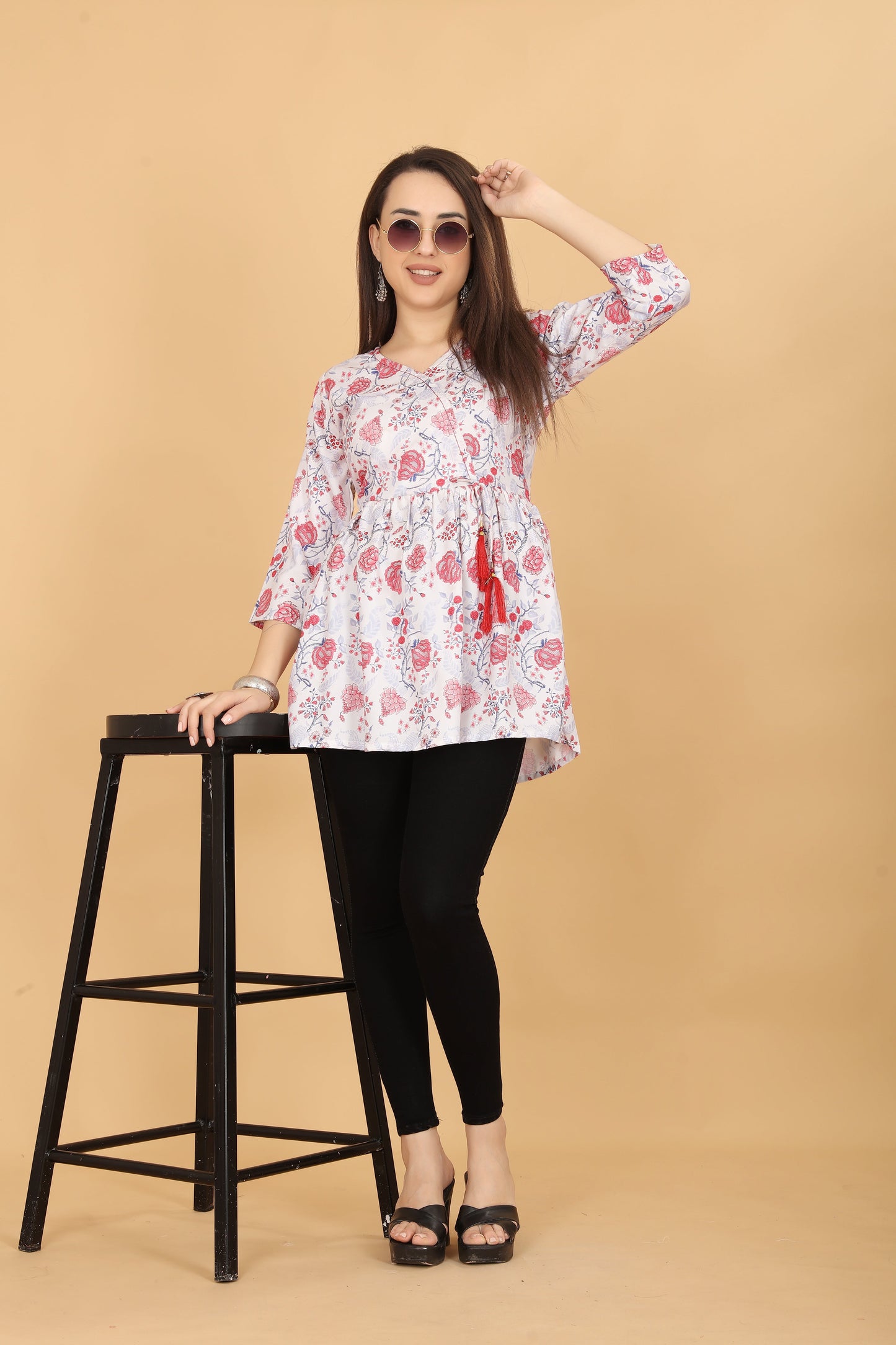 Pink Rayon Fashion Top For Women