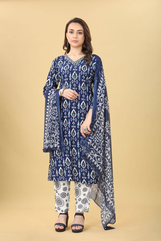 Rayon Printed Kurta With Pant For Casual Wear