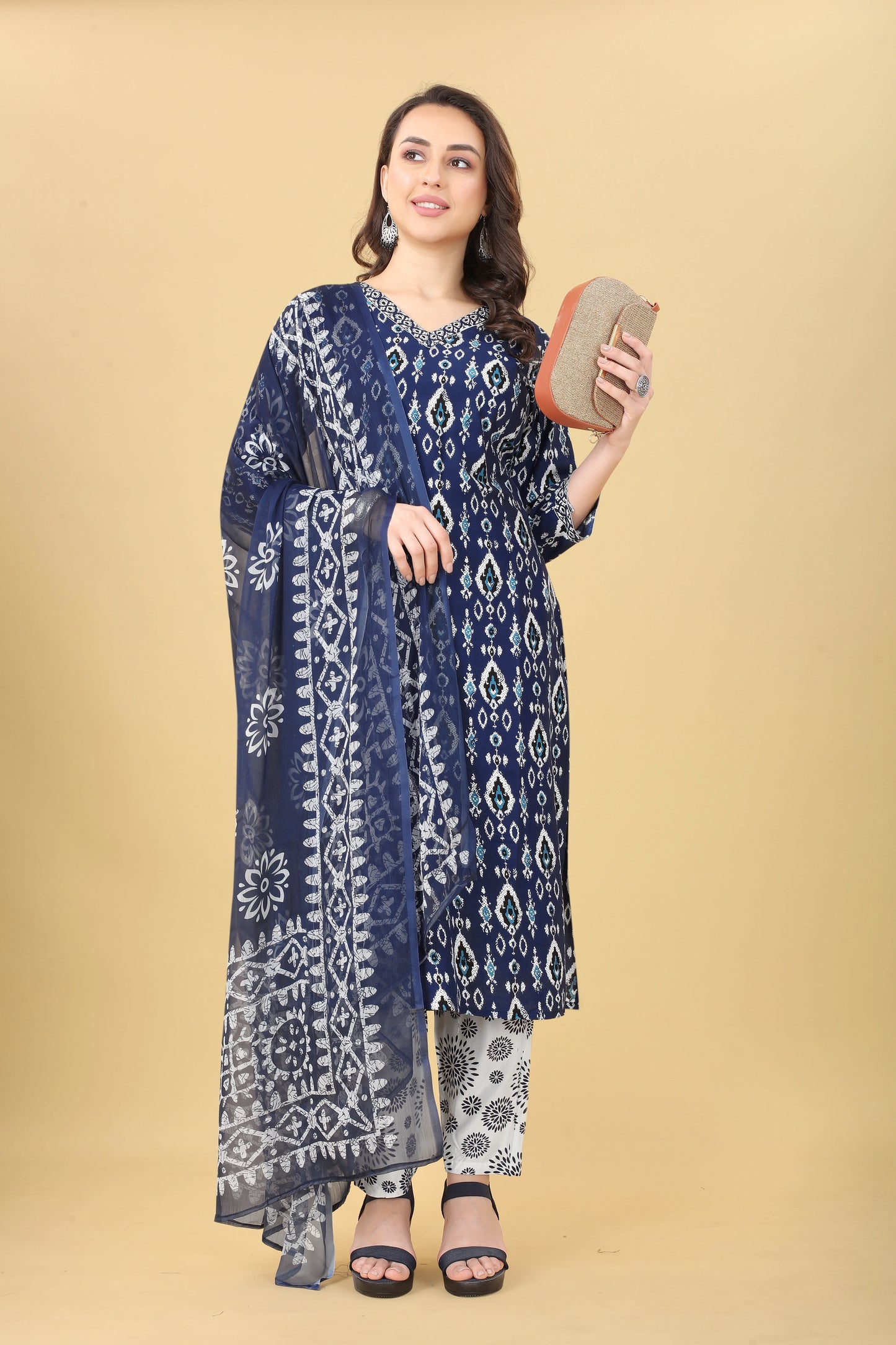 Rayon Printed Kurta With Pant For Casual Wear