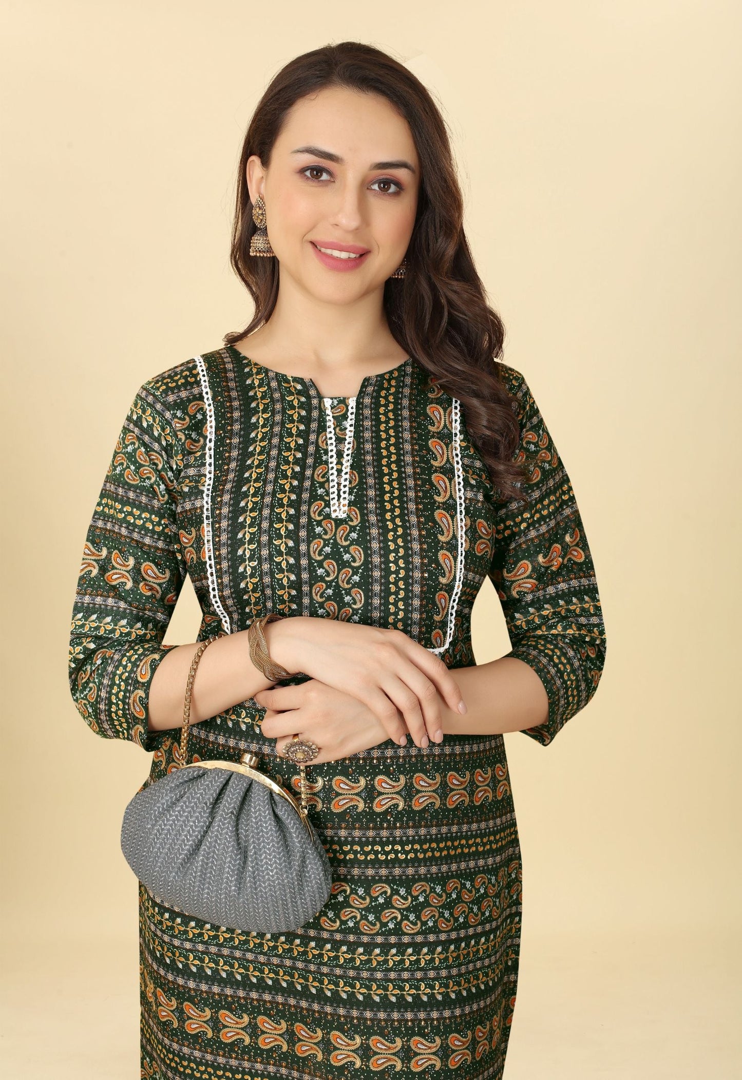 Women Foil Print Straight Kurta